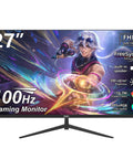 27 Inch Gaming Monitor With 100Hz Refresh Rate Full HD 1920x1080 Built In Speakers HDMI Eye Care Frameless Design For Immersive Work And Gaming Slick Visuals Sync Tech Wall Mount Ready 100x100mm