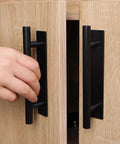 Self Stick Push Pull Cabinet Handles Hidden Pulls Instant Install Cabinets Doors Wardrobes And Drawers Plastic No Drill Required Corrosion Resistant Smooth Feel Easy Peel And Stick Adhesive Rounded Ergonomic Design Black on wood cabinet doors