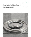 Glass Lazy Susan Turntable With Silent Aluminum Bearing, close-up on the flexible rotation ball bearing feature.