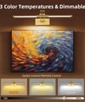 24 Inch Picture Light For Wall With 8000mAh Rechargeable Battery Wireless LED Light With Remote Dimmable 3000K 4000K 6000K