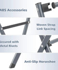 Detailed view of Heavy Duty Indoor Clothes Drying Rack With Twelve Solid Horizontal Rods and Tight Grip Sock Clips showing ABS accessories and metal rivets.