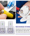 Dual Slot USB Rechargeable Battery Charging Dock For Game Controllers with white lightweight ABS casing and charging indicator