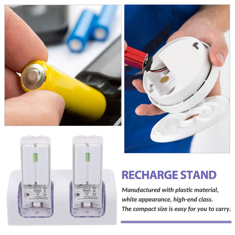 Dual Slot Game Controller Charger Station With Rechargeable Batteries USB Cable Included ABS Plastic Dock For Two Controllers Easy Docking Stand For Quick Overnight Charge, batteries and charger components