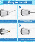 Installation steps for Two Piece Shower Knob Replacement Set With Flange Base For Hot And Cold Tub Faucet Handles Verve Style Trim Kit