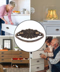 Antique Alloy Drawer Ring Pull Handles For Cabinets Dressers And Wooden Boxes With Screws, 4 Pack shown in use and detail
