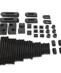 58-Piece T Slot Clamp Kit With Hardened Press Plates For Lathe And Milling Machines M10 displayed with black oxide parts