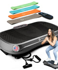 Waver Vibration Plate Exercise Machine with Loop Bands, featuring intense full-body vibration for muscle activation and fat loss.