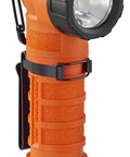 PolyTac 90X USB Right Angle LED Flashlight With Gear Keeper 500 Lumen 7000 Candela 167 Meter Beam Rechargeable Capable Orange
