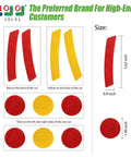 Top Shelf Golf Cart Reflector Strips Slick Peel N Stick Decal Kit With Heavy Duty Waterproof Glue Quick Install For Yamaha Ezgo Club Car bold red and amber round and rectangular decals for safety.