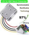 Image of 12V To 48V Boost Converter 288W 6A Step Up Voltage Regulator for golf carts with rectification technology