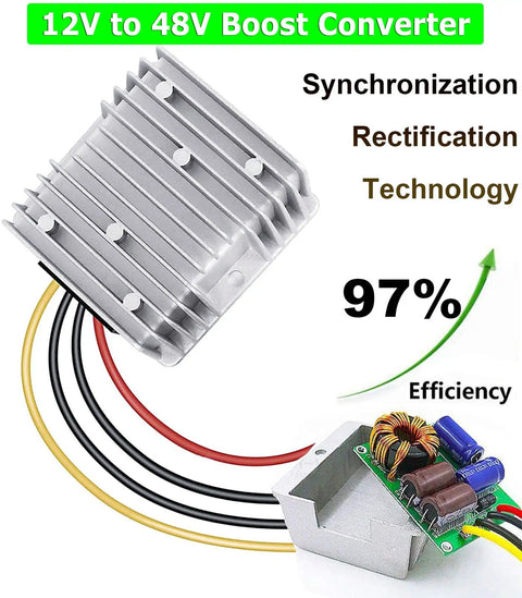 Image of 12V To 48V Boost Converter 288W 6A Step Up Voltage Regulator for golf carts with rectification technology