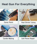 Mini Heat Gun With Dual Temperature Settings 392F And 662F, 4.9 Ft Cord used for epoxy resin, tubing, candle, phone repair