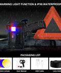 Rechargeable Handheld Spotlight With Solar Panels, Ultra Bright LED Flashlight For Outdoor Use, IPX6 waterproof, with accessories
