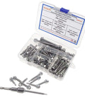 Self Drilling TEK Screws Kit For Metals In 410 Stainless Steel With Hex Head M6.3 Threads 14 TPI in assorted lengths in box