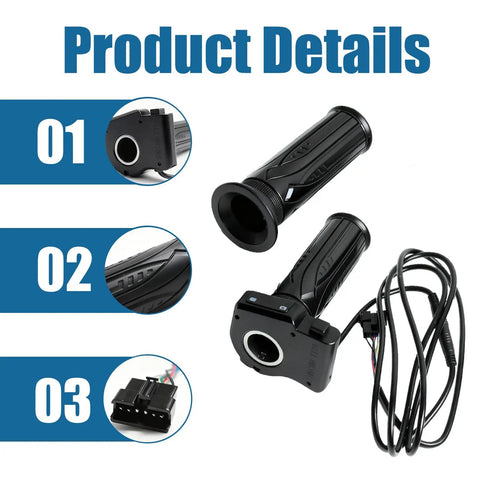 36V Electric Bike Throttle Grip With LCD Voltage Display And Cruise Control Button, Plug And Play Ready Replacement For Jetson Bolt Pro Atlas And Ancheer D3F D2F C3 C4 Ebikes, 1 Pair, Durable Build, Clear Readout, Smooth Acceleration