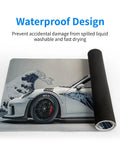 Ukiyoe Style Sports Car Themed Large Gaming Mouse Pad Desk Mat 31.5 By 11.8 Inches With Non Slip Rubber Base For Gamers And PC Enthusiasts