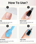 Instructional guide for Hema Free Gel Nail Polish Baby Blue With Matching Bottle And Color Coordinated Shade One Bottle UV Gel Polish Kit