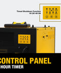 Control panel of the Three Speed Ceiling Mount Dust Collector With Two Stage Filtration HEPA Pre Filter and timer settings.