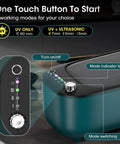 Control panel of Deep Clean Pro Ultrasonic Jewelry Cleaner with Variable 47KHz to 50KHz Frequency and UV Light