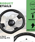 Go Kart Steering Kit with 390mm Shaft featuring 270mm steering wheel, non-slip comfortable grip, suitable for buggy quad go kart.