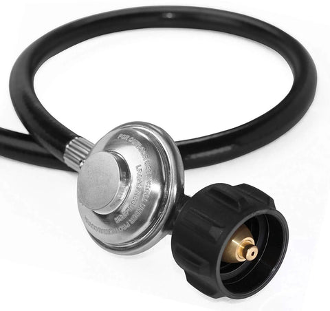Propane Regulator And Hose Kit For Grills And Fire Pits Universal Type One QCC1 Connection Three Eighths Inch Female Flare Nut