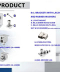 Components of Solar Panel Mounting Rail Kit For 5x320W Arrays With 8 Aluminum Rails Built Tough Adjustable Clamps