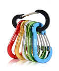 Two Inch Aluminum D Ring Carabiner Clips Pack Of Six Assorted Colors for Keychains and Gear, lightweight rust-resistant aluminum alloy