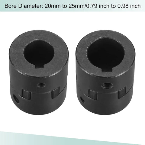 Pair of Flexible Coupling Shaft 20mm To 25mm Bore, 52mm Length, 44mm Outer Diameter, motor coupler joint for CNC machines