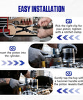 Six Piece Piston Ring Compressor Tool Set With Adjustable Rings And Installer Pliers being used for engine installation