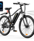 Black Beast Mode 1500W Peak Electric Bike For Adults With 20 MPH Top Speed, 80 Mile Range, 26 Inch Tires, app on phone screen