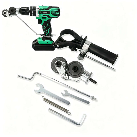 Electric Drill Sheet Metal Cutter Attachment with Pro Grade Titanium Gear Transmission and Heavy Duty High Carbon Steel Hexagon Handle, tools.