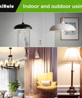 Brighten Any Room With A15 LED Light Bulbs 7W 600 Lumens 120V E26 Base Non Dimmable, Energy Saving No Flicker displayed in various fixtures