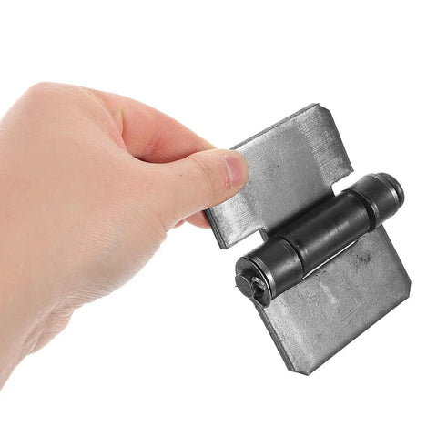 Hand holding Heavy Duty Iron Door Hinges With Corrosion Resistant Build Thick Weld Design Detachable Spring Hinges for doors