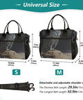 Insulated Leakproof Lunch Tote For Women And Men, owl design, sizes S and M, adjustable strap shown, polyester cooler bag