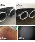 Before and after use of Catalytic Converter Cleaner 2 Pack For Gas And Diesel Cars Engine And Exhaust System Cleaner To Remove Carbon Buildup Boost Power Smooth Idle And Improve Fuel Efficiency With Fuel System Treatment Oil Additive, showing clean exhaust pipes and catalytic converter.