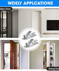 Rock Solid Heavy Duty Hidden Pivot Door Hinge Featuring Dead Smooth 360 Degree Ball Bearing Rotation For Secret Pantry Closet Doors shown in various door applications.