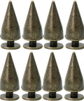 Sick 100 Sets Bronze Bullet Cone Spike Screwback Studs With Half Inch Zinc Alloy Hardware For Dope DIY Leather Crafting and Fresh Bags Jackets Belts Projects - close-up of bronze cone-shaped studs