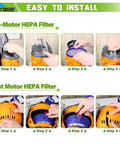 Installation steps for DC25 Ball Vacuum Filter Replacement Kit With 2 Pre Motor Filters And 2 Post Motor HEPA Filters Fits All DC25 Models