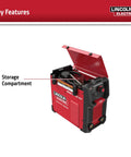 Weld Pak 225i Dual Voltage Stick and TIG Welder 120V 230V with open storage compartment on top, red inverter unit