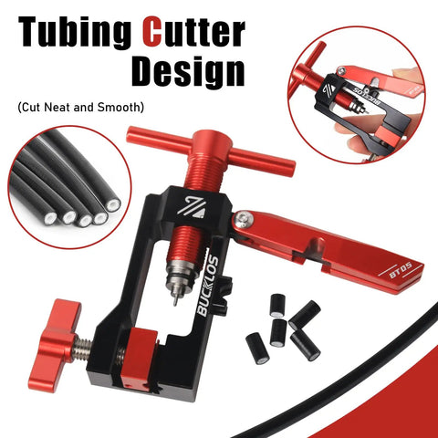2 In 1 Bike Brake Hydraulic Needle Driver And Hose Fitting Insert Tool For MTB And Road Bikes, aluminum alloy cutter