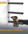 Heavy Duty Four Tier Lumber Storage Rack For Garage And Workshop Space Saving Metal Board Shelf For Plywood Pipes And Building Materials White Gray, installation process.