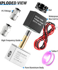 Exploded view of 12V DC One Quarter Inch NPT Solenoid Air Valve, 2 Way Normally Closed, 2V025-08 Outlet Wire components
