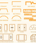 Flexible Ceiling Curtain Track 9.8 Ft Bendable Curtain Rail With Mute Rollers For Easy Install In Shower Bay Window RV Or Room Divider Curved Track That Bends Any Way To Fit Any Shape; flexible design diagram
