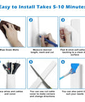 Installation guide for TV Cord Hider 39 Inch Wall Cable Concealer Kit, showing steps for wall mounting and organizing cables.