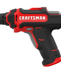 Heavy Duty Compact Cordless Screwdriver Kit With Built In Led Work Light And Magnetic Nose For No Sweat Home Repairs Grab And Go Tool Set Includes Rechargeable Battery And Eight Quick Change Bits Solid Build Ready To Roll side view of red and black compact cordless screwdriver