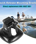 Quick Release Mounting Bracket Replacement displayed with boat in background, marine electronics accessory for Lowrance Simrad systems