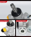 Close-up of hydraulic power steering rack and pinion assembly with input shaft and mounting details for Toyota Camry 1992-2001.