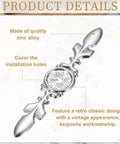 Four Piece Zinc Alloy Cabinet Back Plate Set With One Hole 0.17 Inch, Dimensions 4.65 By 0.94 Inches, Silver Finish, retro design
