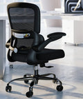 Back view of ergonomic office chair with adjustable lumbar support and breathable mesh seat for all day comfort at home or in the office.