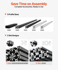 Five Piece 2040 Aluminum Extrusion Profile Kit With 2000 Mm Length And Anodized Black V Slot Linear Rail for 3D printers
